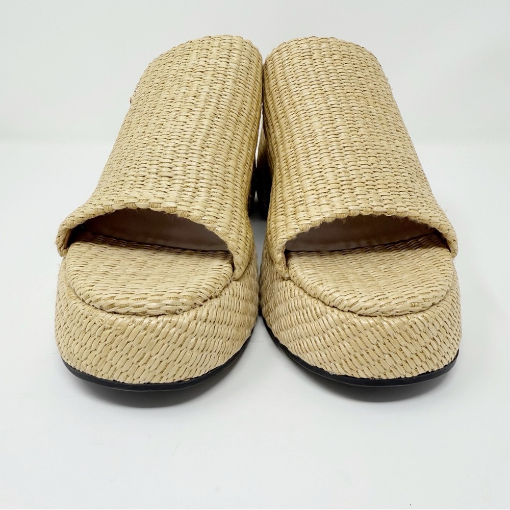 New Ganni Butterfly Raffia Platform Mules Natural Sz 9 - Picture 6 of 12